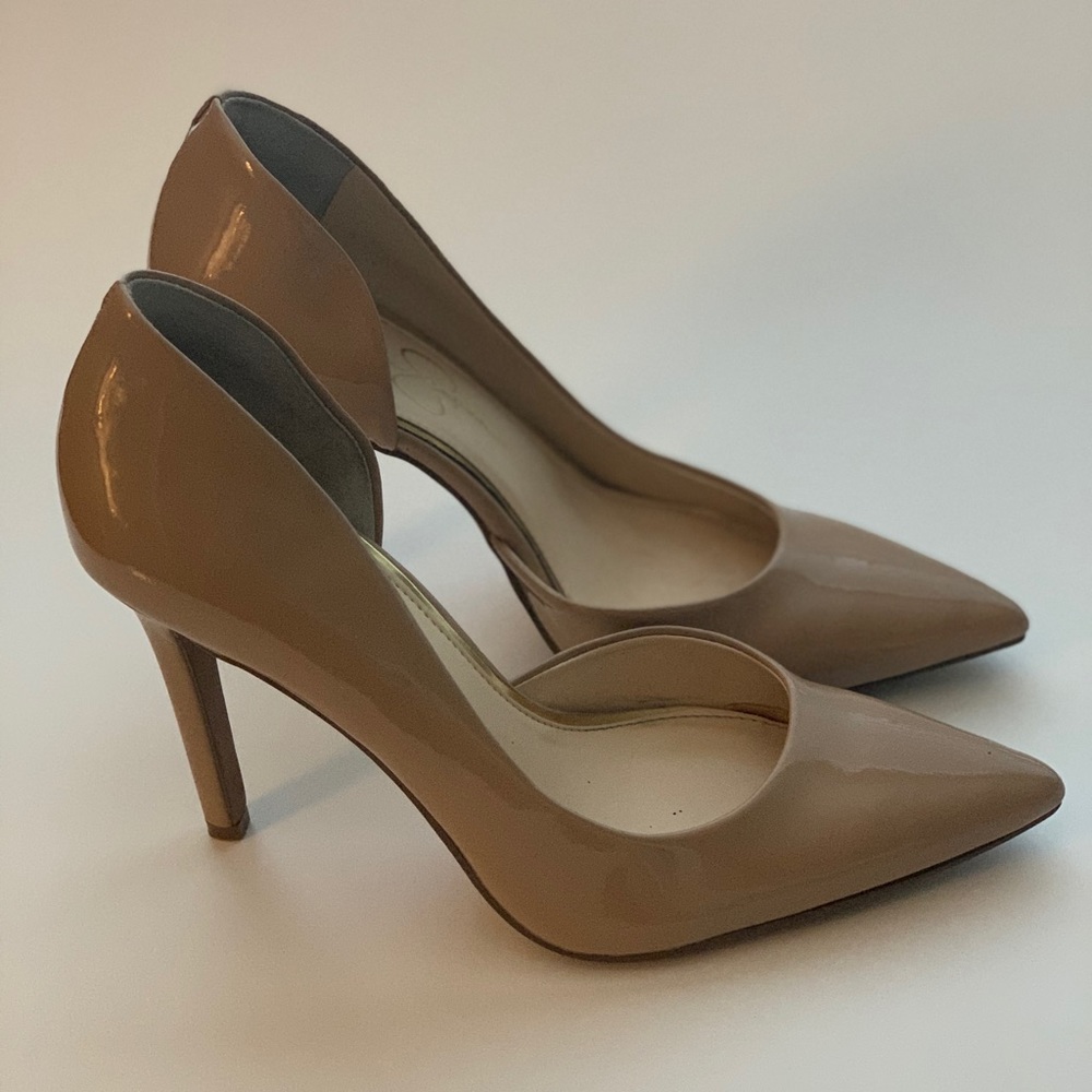 Jessica Simpson Claudette Nude Patent Pump